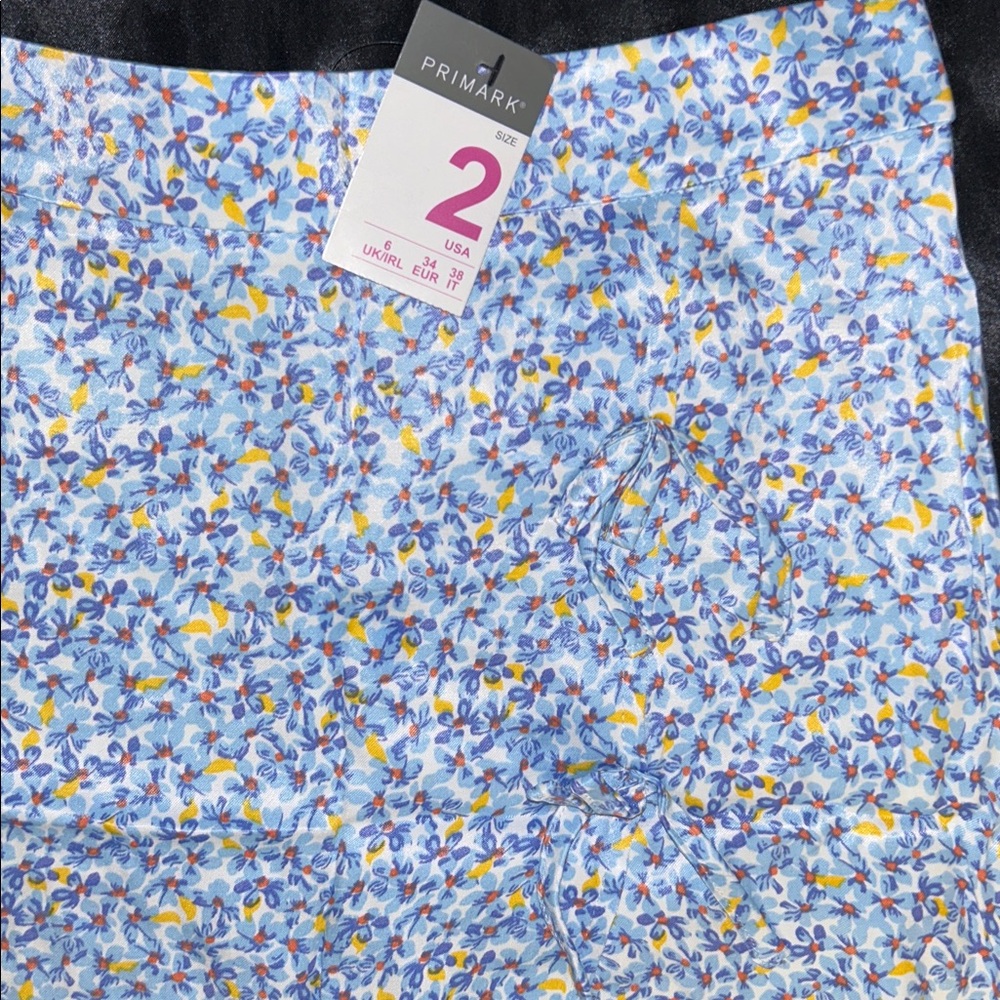 Primark Floral Skirt - Blue and Yellow